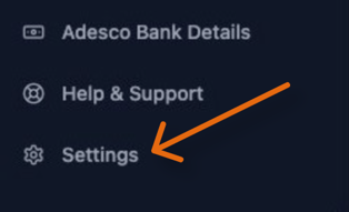 App Menu with Account Help and Settings